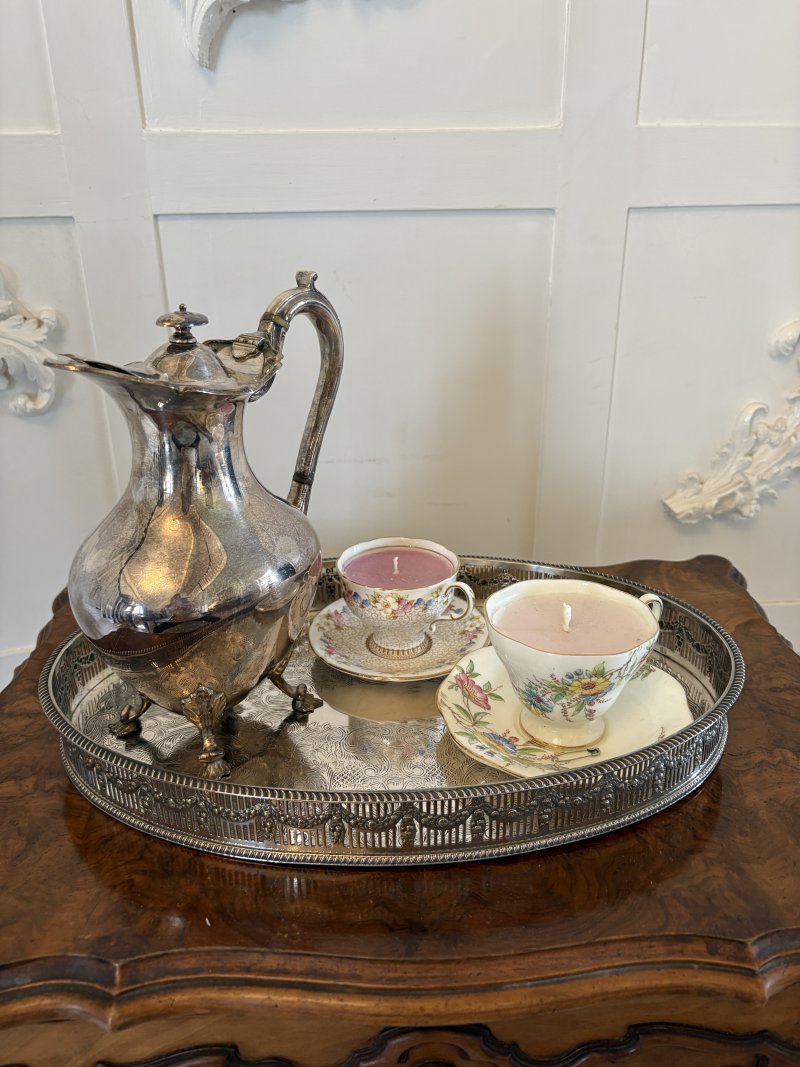 Outstanding Quality Small Antique Edwardian Silver Plated Tea Tray - Image 2